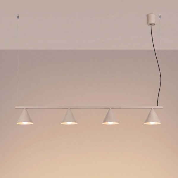 Pendelleuchte Stahl Taupe 4-flammig E14 L:122 cm Modern