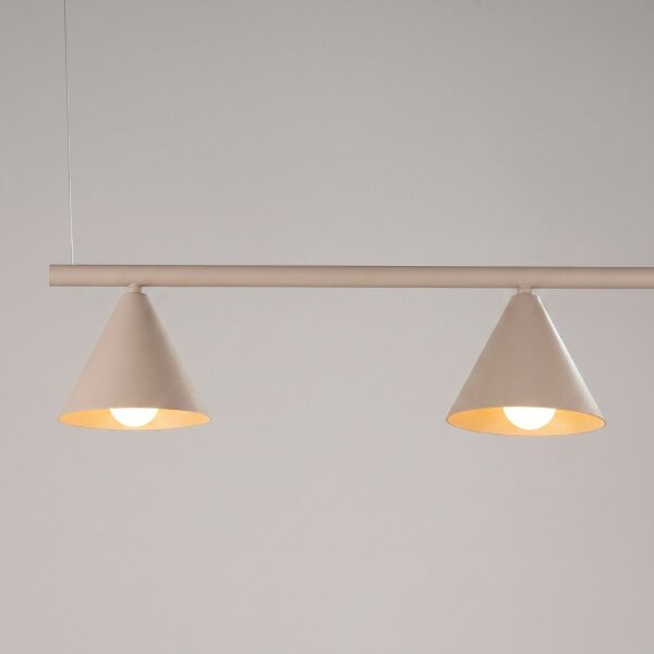 Pendelleuchte Stahl Taupe 4-flammig E14 L:122 cm Modern