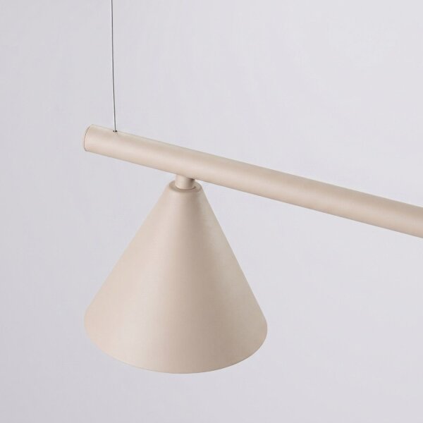 Pendelleuchte Stahl Taupe 4-flammig E14 L:122 cm Modern