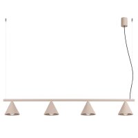 Pendelleuchte Stahl Taupe 4-flammig E14 L:122 cm Modern