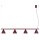 Pendelleuchte Stahl Burgund 4-flammig E14 L:122 cm