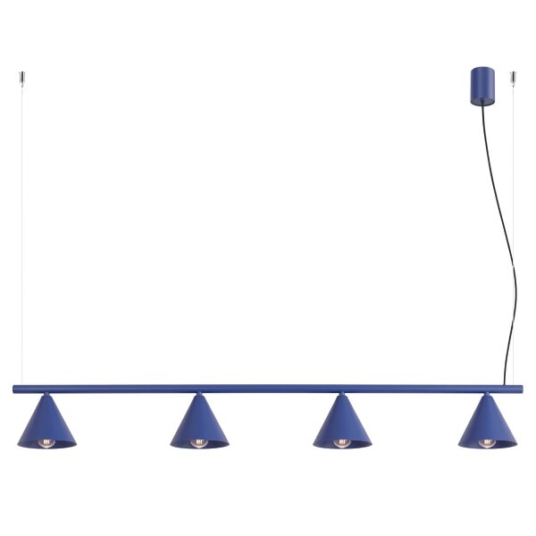 Hängelampe Stahl Ultramarin 4-flammig E14 L:122 cm