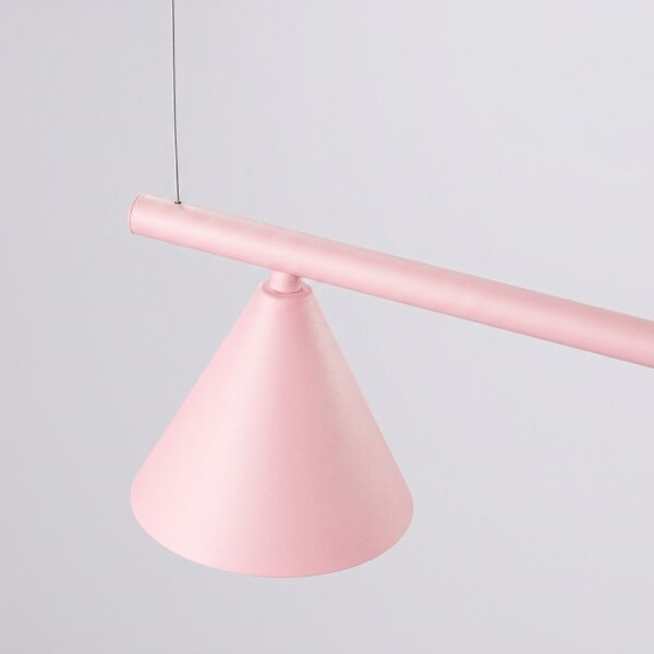 Pendelleuchte Modern Stahl Rosa 4-flammig E14 L:122 cm
