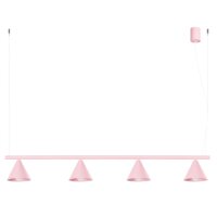 Pendelleuchte Modern Stahl Rosa 4-flammig E14 L:122 cm
