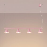 Pendelleuchte Modern Stahl Rosa 4-flammig E14 L:122 cm