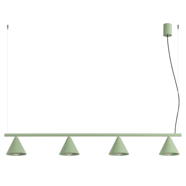 Pendelleuchte Stahl Salbei 4-flammig E14 L:122 cm
