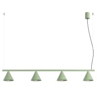 Pendelleuchte Stahl Salbei 4-flammig E14 L:122 cm