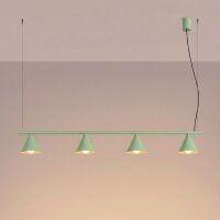 Pendelleuchte Stahl Salbei 4-flammig E14 L:122 cm