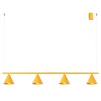 Pendelleuchte Stahl Gelb 4-flammig E14 L:122 cm Modern