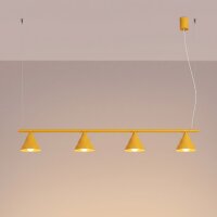 Pendelleuchte Stahl Gelb 4-flammig E14 L:122 cm Modern