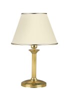 Klassische Tischlampe PENELO in Messing Wei&szlig; Bett