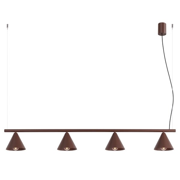 Pendelleuchte Stahl Braun 4-flammig Modern E14 L:122 cm