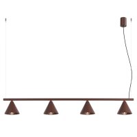 Pendelleuchte Stahl Braun 4-flammig Modern E14 L:122 cm