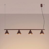 Pendelleuchte Stahl Braun 4-flammig Modern E14 L:122 cm