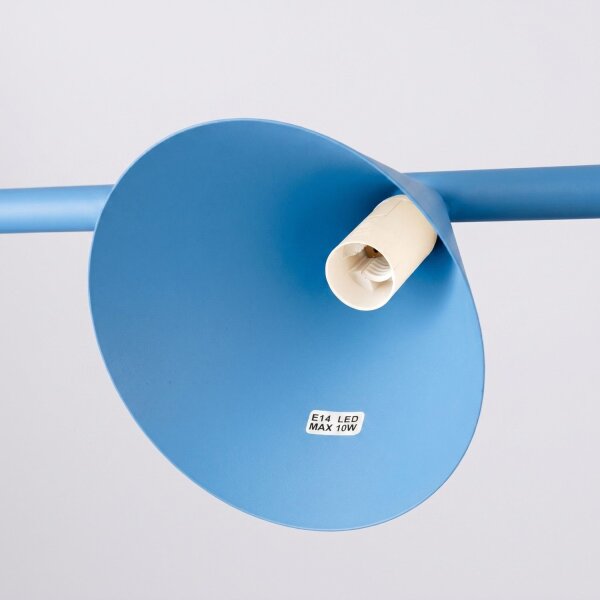 Hängelampe Stahl Hellblau 4-flammig Modern E14 L:122cm