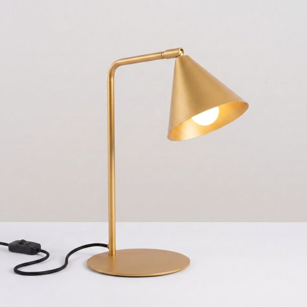 Tischlampe schwenkbar drehbar Stahl Gold E14 H:35cm