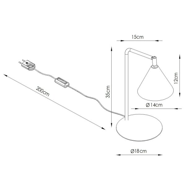 Tischlampe schwenkbar drehbar Stahl Gold E14 H:35cm