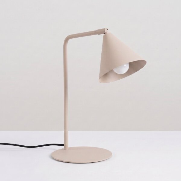 Tischlampe schwenkbar drehbar Stahl Taupe E14 H:35cm