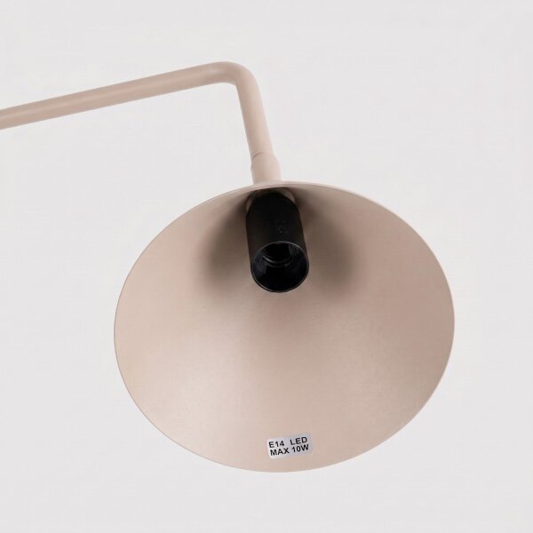 Tischlampe schwenkbar drehbar Stahl Taupe E14 H:35cm