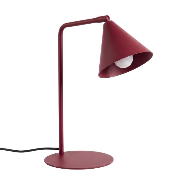 Tischlampe schwenkbar drehbar Stahl Burgund E14 H:35cm