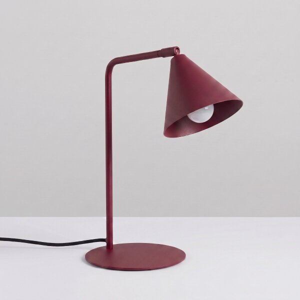 Tischlampe schwenkbar drehbar Stahl Burgund E14 H:35cm