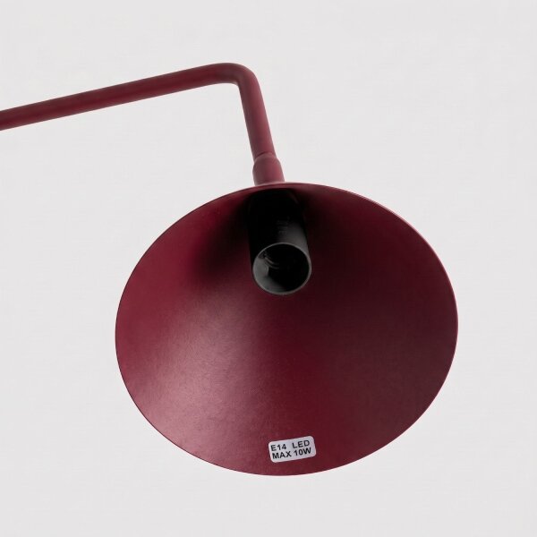 Tischlampe schwenkbar drehbar Stahl Burgund E14 H:35cm
