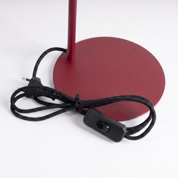 Tischlampe schwenkbar drehbar Stahl Burgund E14 H:35cm
