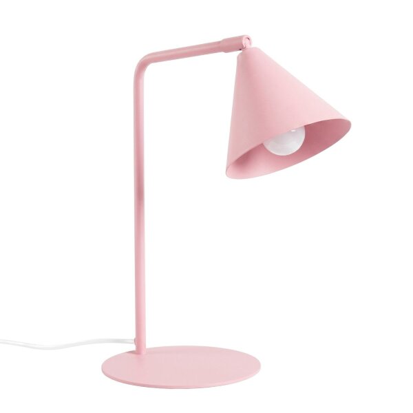 Tischlampe schwenkbar drehbar Stahl Rosa E14 H:35cm