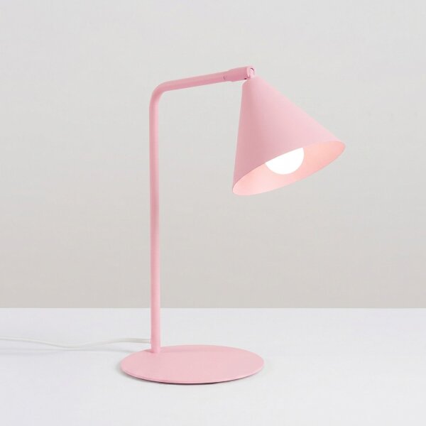 Tischlampe schwenkbar drehbar Stahl Rosa E14 H:35cm