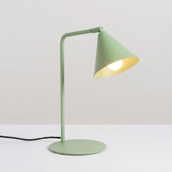 Tischlampe schwenkbar drehbar Stahl Salbei E14 H:35cm