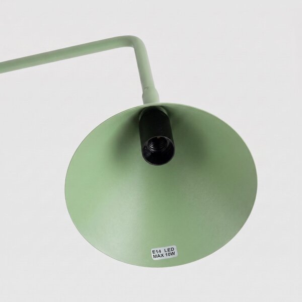 Tischlampe schwenkbar drehbar Stahl Salbei E14 H:35cm