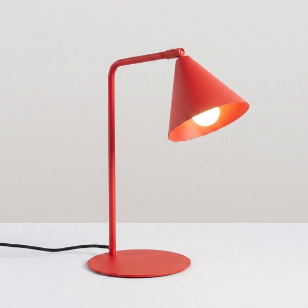 Tischlampe schwenkbar drehbar Stahl Rot E14 H:35cm