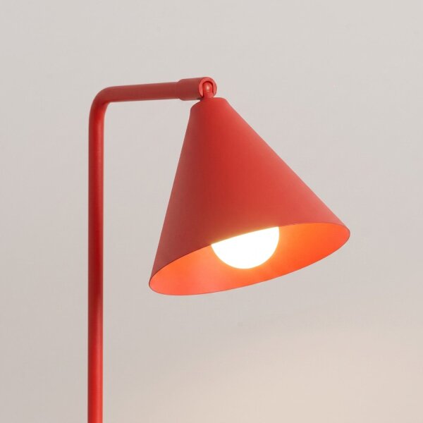 Tischlampe schwenkbar drehbar Stahl Rot E14 H:35cm