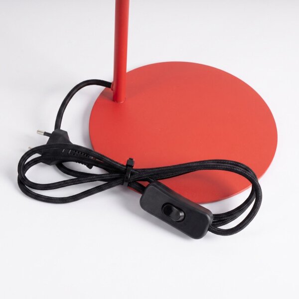Tischlampe schwenkbar drehbar Stahl Rot E14 H:35cm