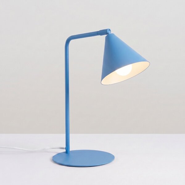 Tischlampe schwenkbar drehbar Stahl Hellblau E14 H:35cm