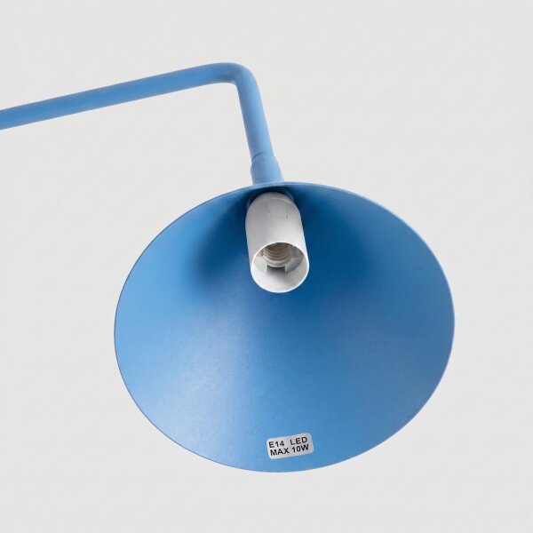 Tischlampe schwenkbar drehbar Stahl Hellblau E14 H:35cm