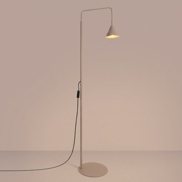 Stehlampe schwenkbar drehbar Stahl Taupe E14 H:165cm