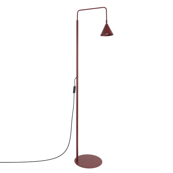 Stehlampe schwenkbar drehbar Stahl Burgund E14 H:165cm