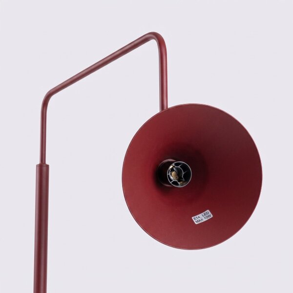 Stehlampe schwenkbar drehbar Stahl Burgund E14 H:165cm