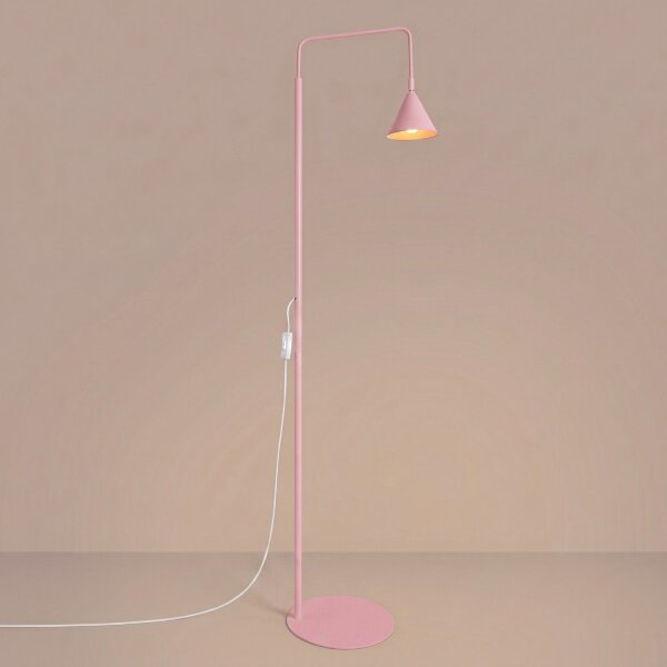 Stehlampe schwenkbar drehbar Stahl Rosa E14 H:165cm