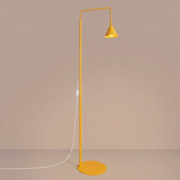 Stehlampe schwenkbar drehbar Stahl Gelb E14 H:165cm