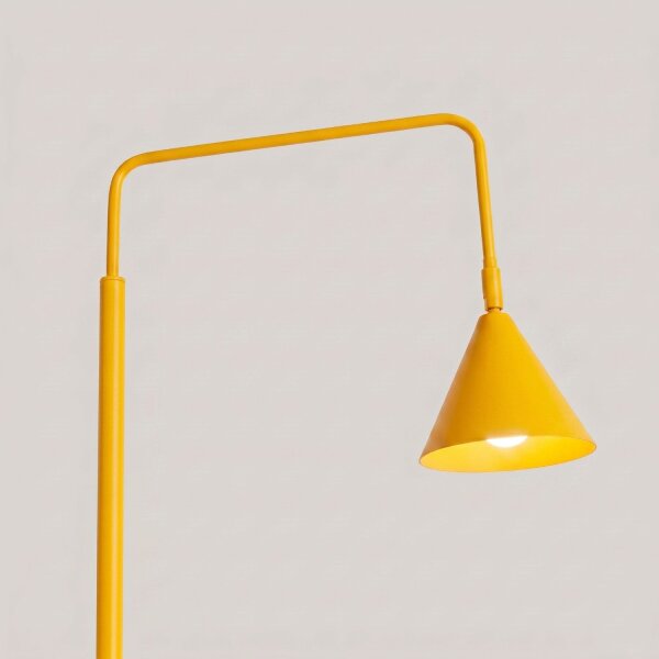 Stehlampe schwenkbar drehbar Stahl Gelb E14 H:165cm