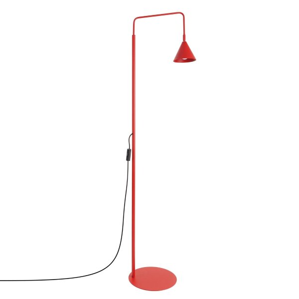 Stehlampe schwenkbar drehbar Stahl Rot E14 H:165cm