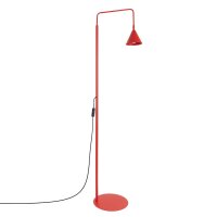 Stehlampe schwenkbar drehbar Stahl Rot E14 H:165cm