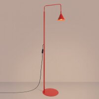 Stehlampe schwenkbar drehbar Stahl Rot E14 H:165cm