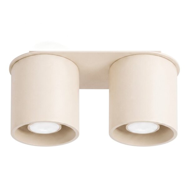 Deckenlampe Aluminium Beige 2-flammig GU10 L:26 cm