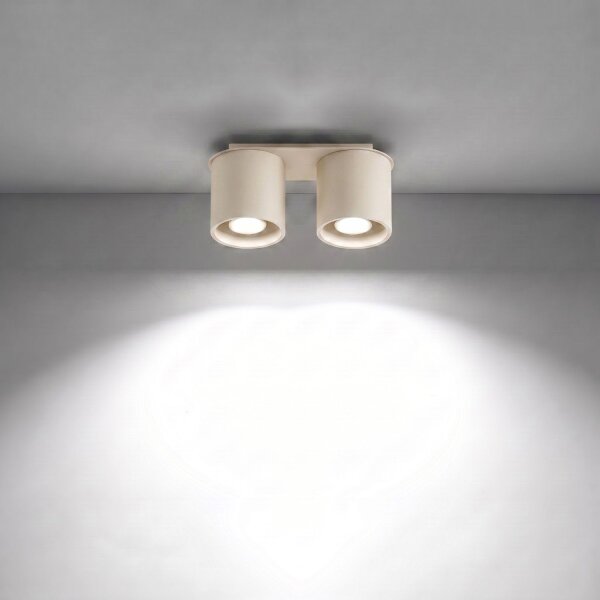Deckenlampe Aluminium Beige 2-flammig GU10 L:26 cm