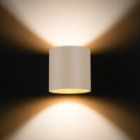 Wandlampe Up Down indirekt Aluminium Beige G9 10cm rund
