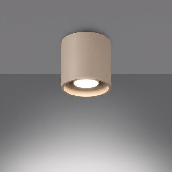 Deckenstrahler Modern Aluminium Taupe GU10 B:10 cm rund