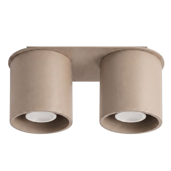 Deckenlampe Aluminium Taupe 2-flammig GU10 L:26 cm